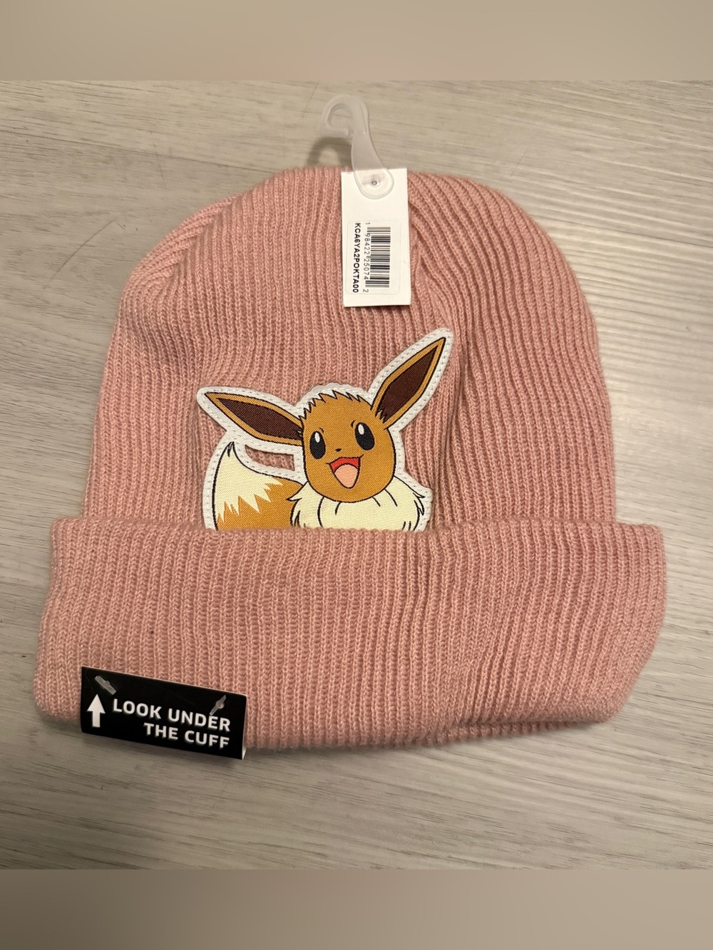 NWT Pokemon! Cute Eevee! Soft Salmon Pink Color Knit Beanie Hat New Kawaii Anime